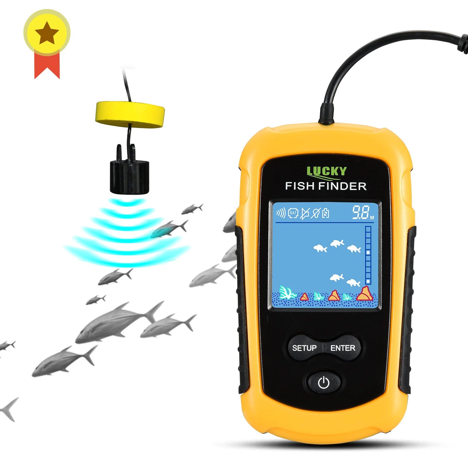 FFC1108-1 Alarm 100M Portable Sonar Fish Finders 45 degrees Sonar Cove Shopify FFC1108-1 Alarm 100M Portable Sonar Fish Finders 45 degrees Sonar Cove Shopify